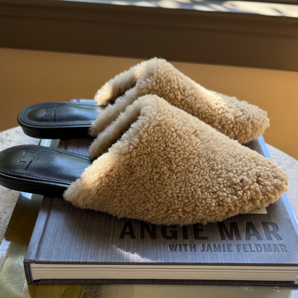 Marc Fisher Tan Shearling Slippers - Picture 4 of 7